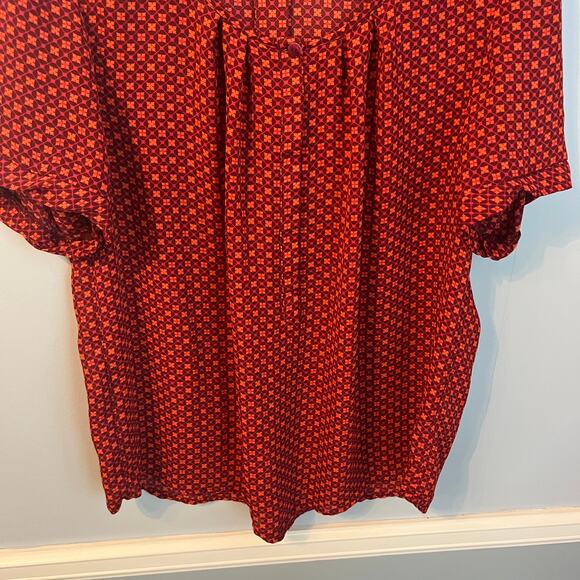 Joe Fresh Red White Blouse Top Size Large - Picture 8 of 10